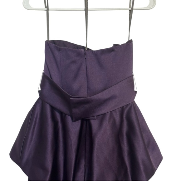 White by Vera Wang Purple Strapless Peplum Mermaid Gown Bridesmaid Dress 8 - Picture 5 of 10